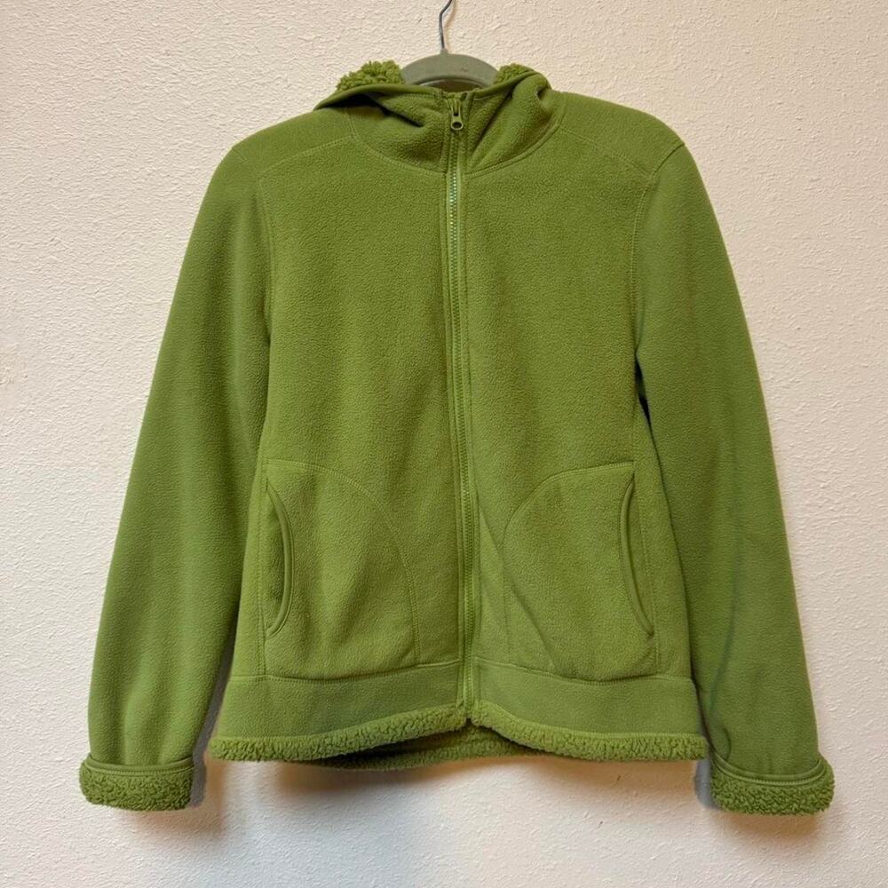 Green fuzzy zip up sweatshirt - Picture 6 of 8